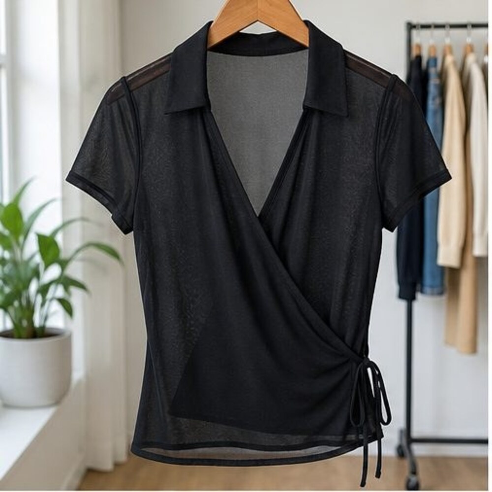 Black Smocked Top